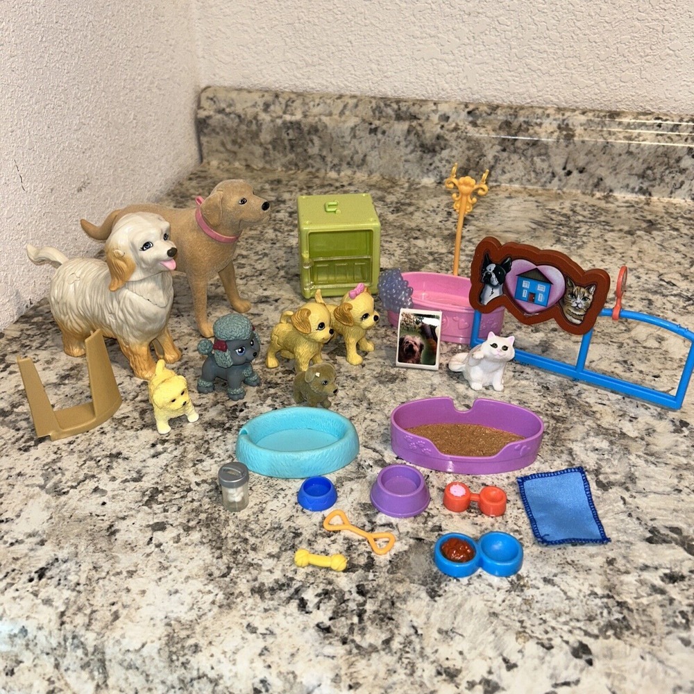 Barbie Dog & Cat Pet‎ Lot Pooping Animals With Accessories D1